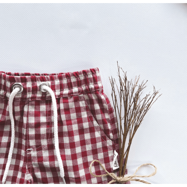Baby Boys Sonny Check Short - Red Check