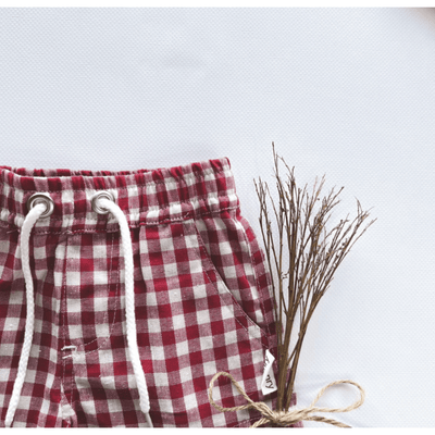 Baby Boys Sonny Check Short - Red Check