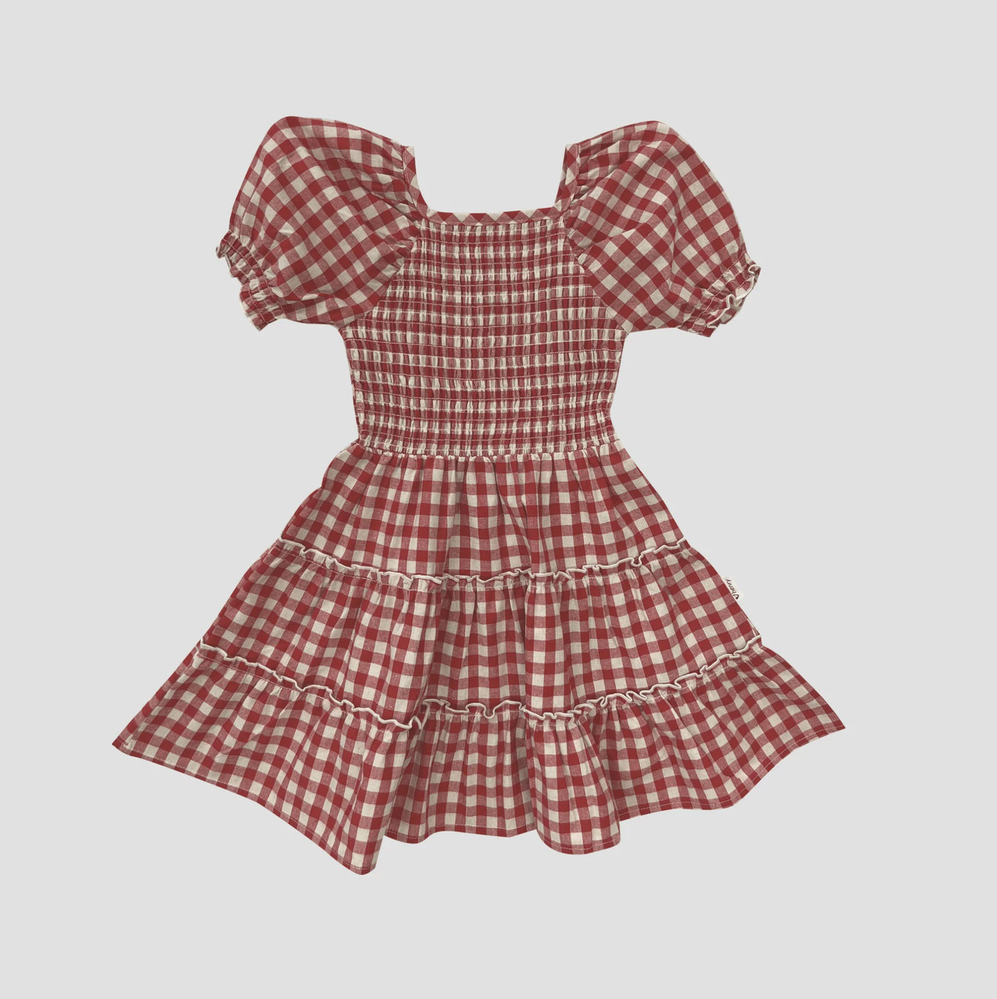 Girls Daisy Dress - Red Check