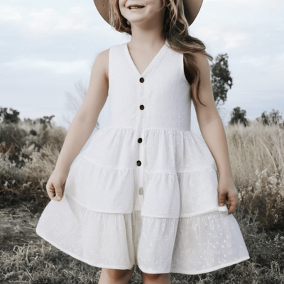 Girls Alice Dress - White