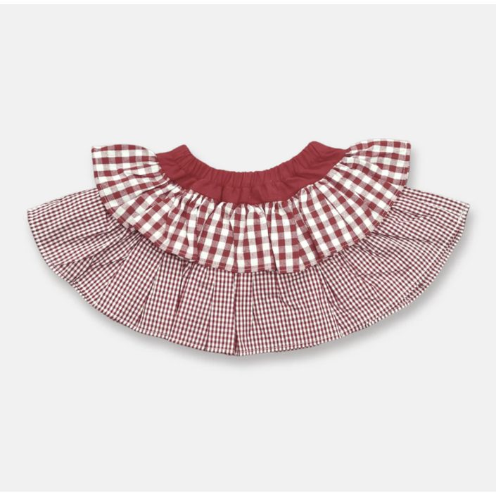 Girls Frilly Skirt - Red Checks