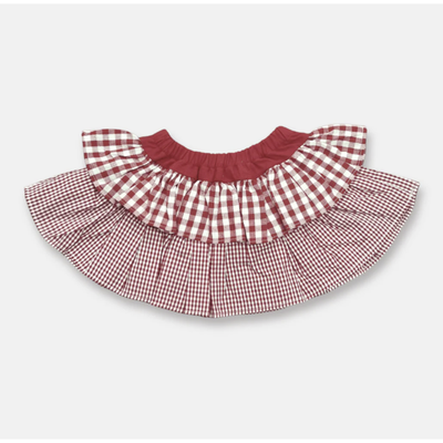 Girls Frilly Skirt - Red Checks