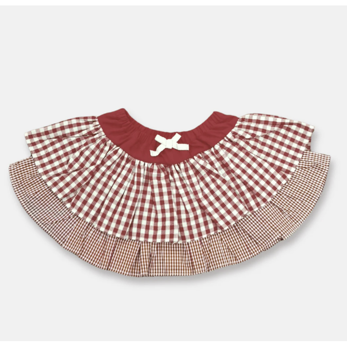 Girls Frilly Skirt - Red Checks