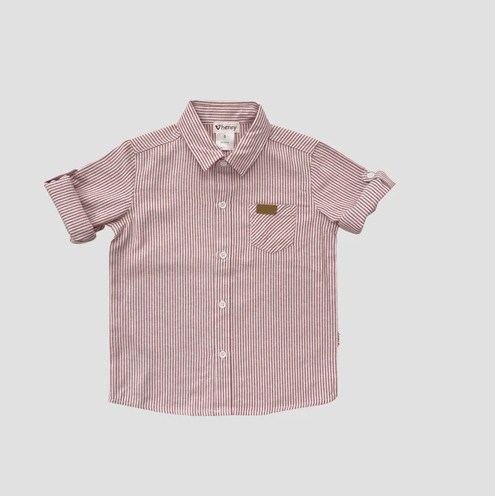 Boys Dress Shirt -Red Pinstripe