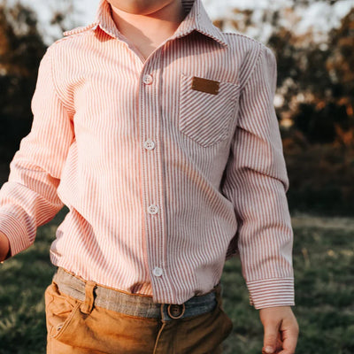 Boys Dress Shirt -Red Pinstripe