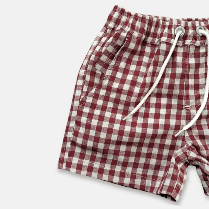 Boys Sonny Shorts - Red Check