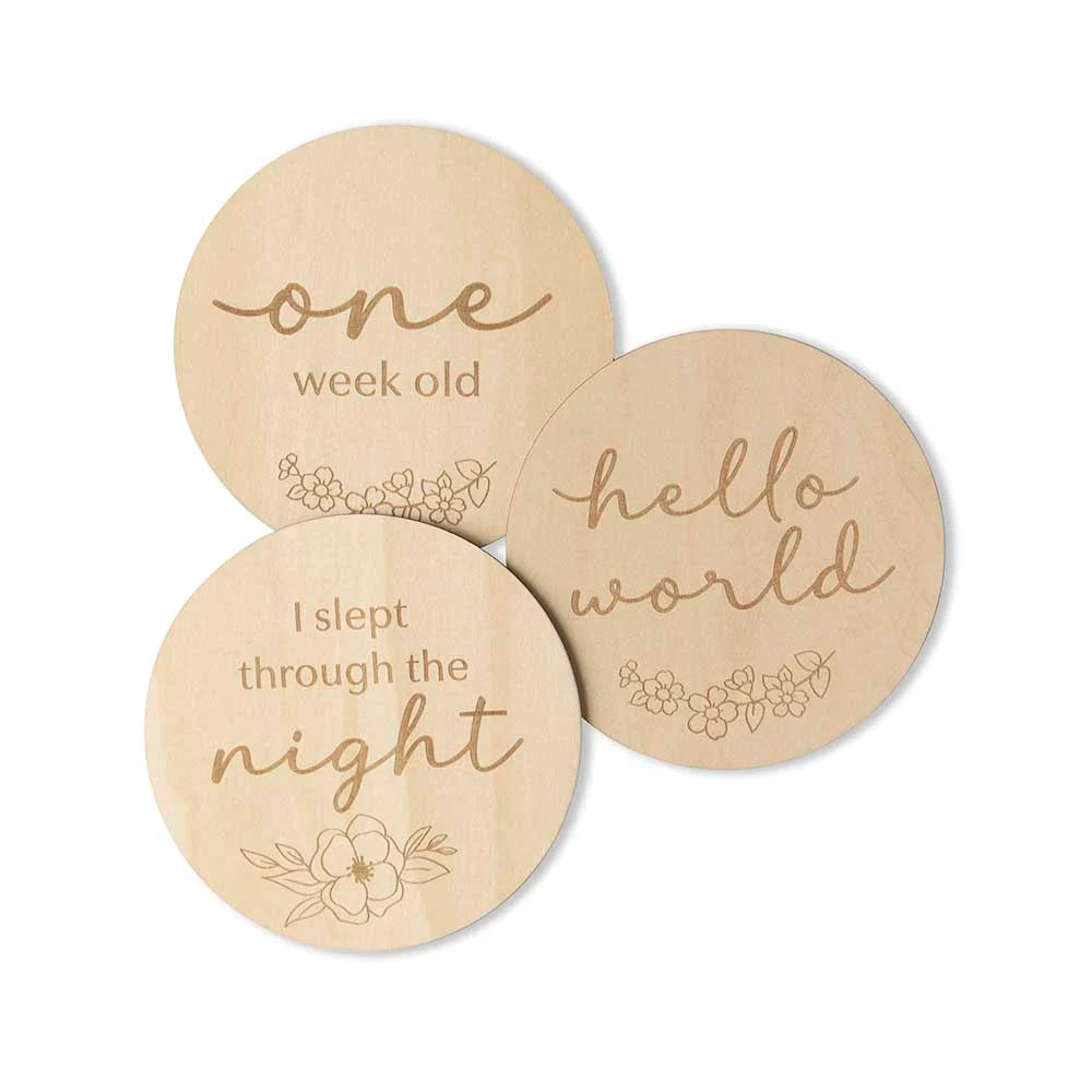 Wooden Milestone Cards Floral