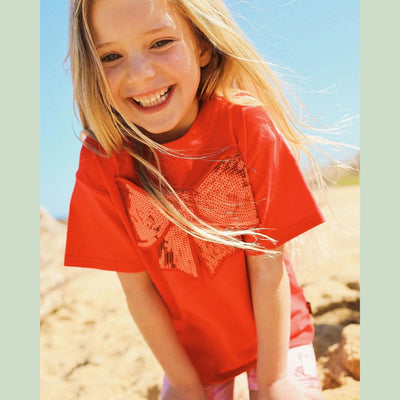 Girls Red Candy Boxy Tee