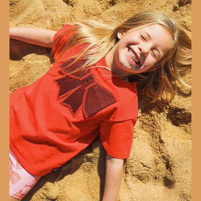 Girls Red Candy Boxy Tee