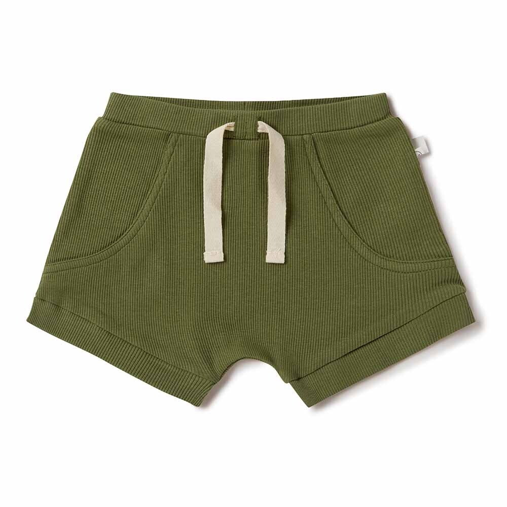 Baby Boys Organic Shorts Olive