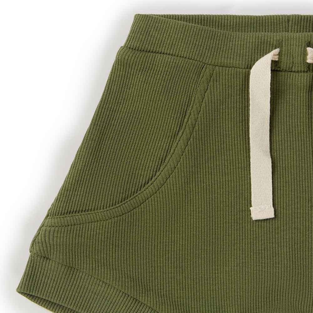 Baby Boys Organic Shorts Olive