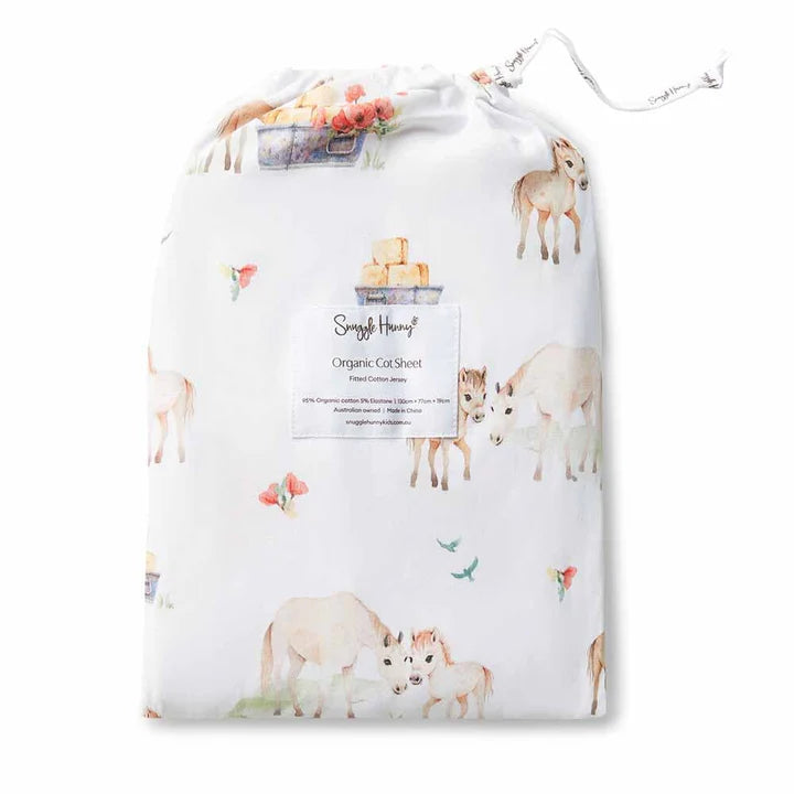 Fitted Cot Sheet Pony Pals