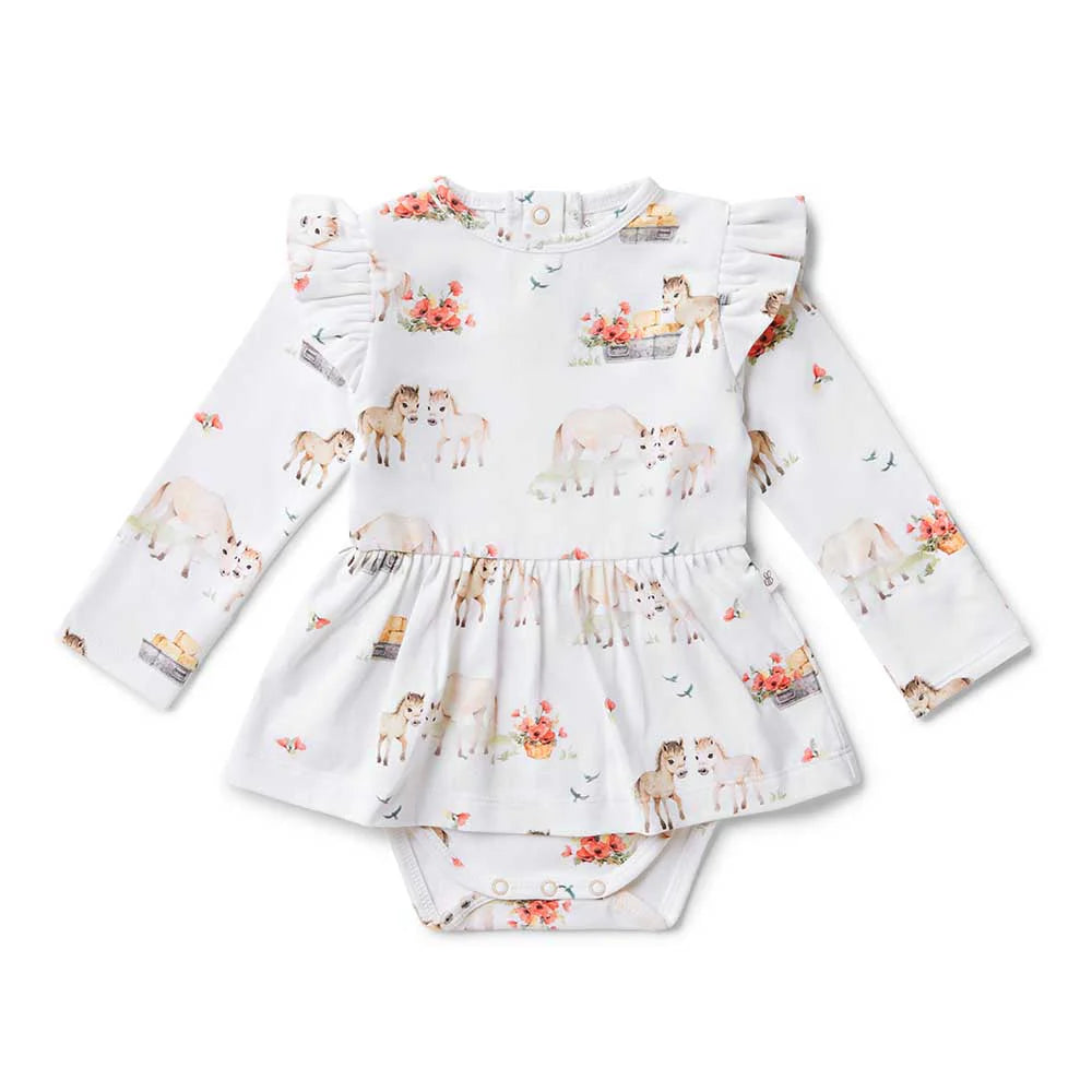 Baby Girls Long Sleeve Dress Pony Pals