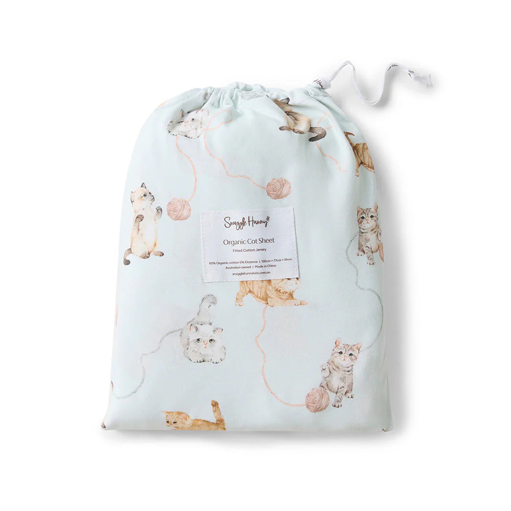 Fitted Cot Sheet Kittens