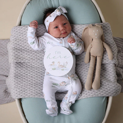 Baby Snuggle Sleepsuit Zip Footie Duck Pond