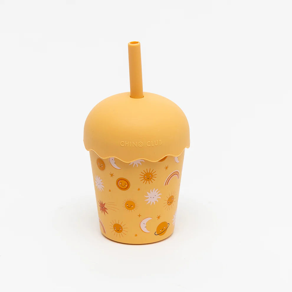 Mini Smoothie Cup & Straw Suns Orange