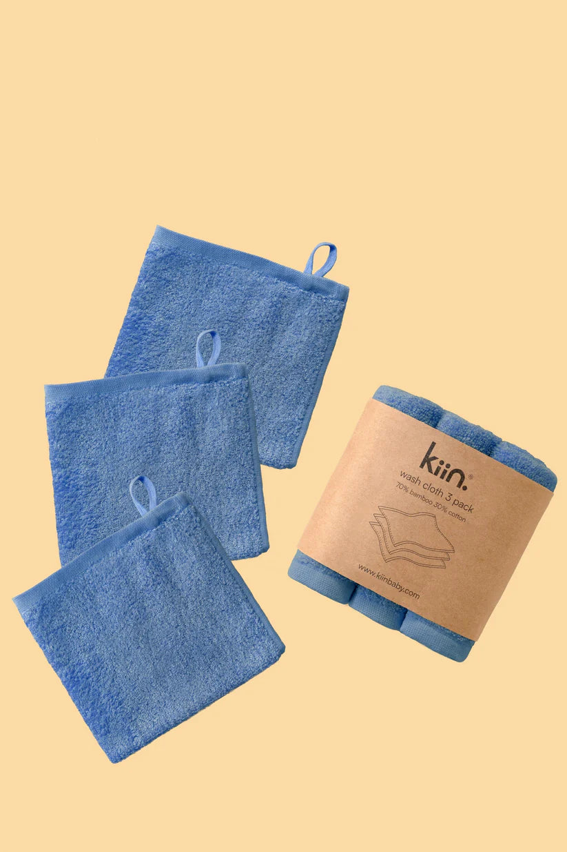 Baby Wash Cloth 3 Pack Blue Shadow