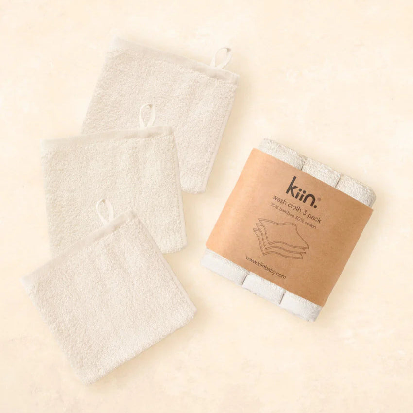 Baby Wash Cloth 3 Pack Ivory