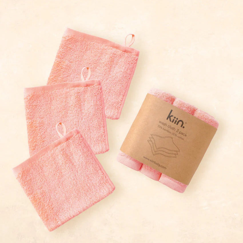 Baby Wash Cloth 3 Pack Peony
