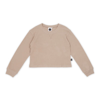 KAPOWKIDS | Womens Cropped Sweater - Biscuit Waffle (6551981260860)