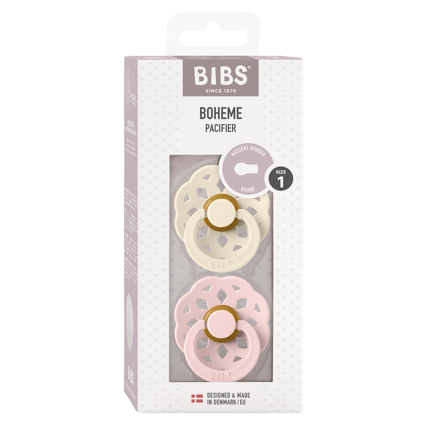 Bibs Boheme Dummies 2 Pack Ivory/Blossom