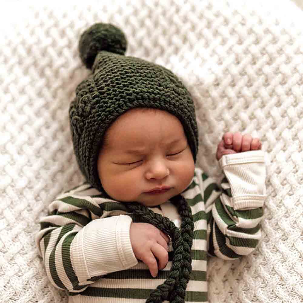 Baby Olive Merino Wool Bonnet & Booties
