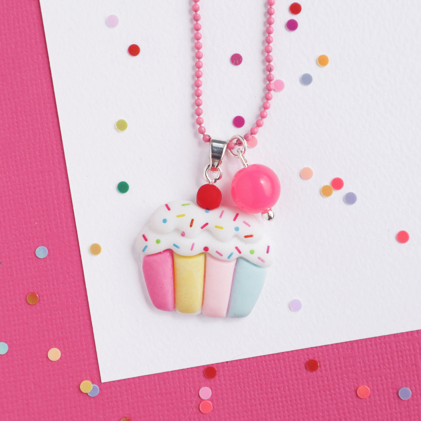 Cupcake With Sprinkles Necklace