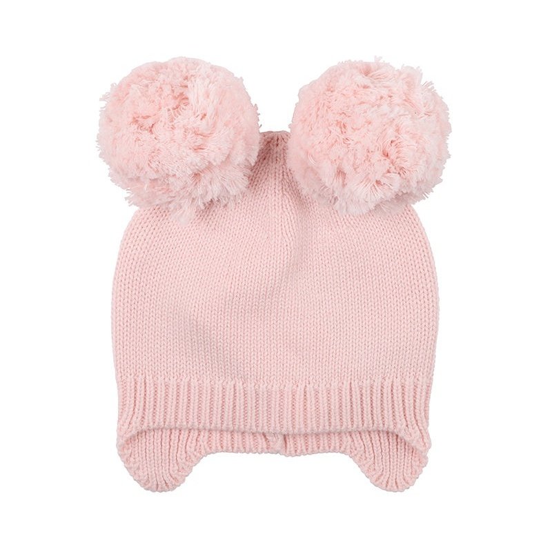 Baby Girls Pompon Beanie - Baby Pink