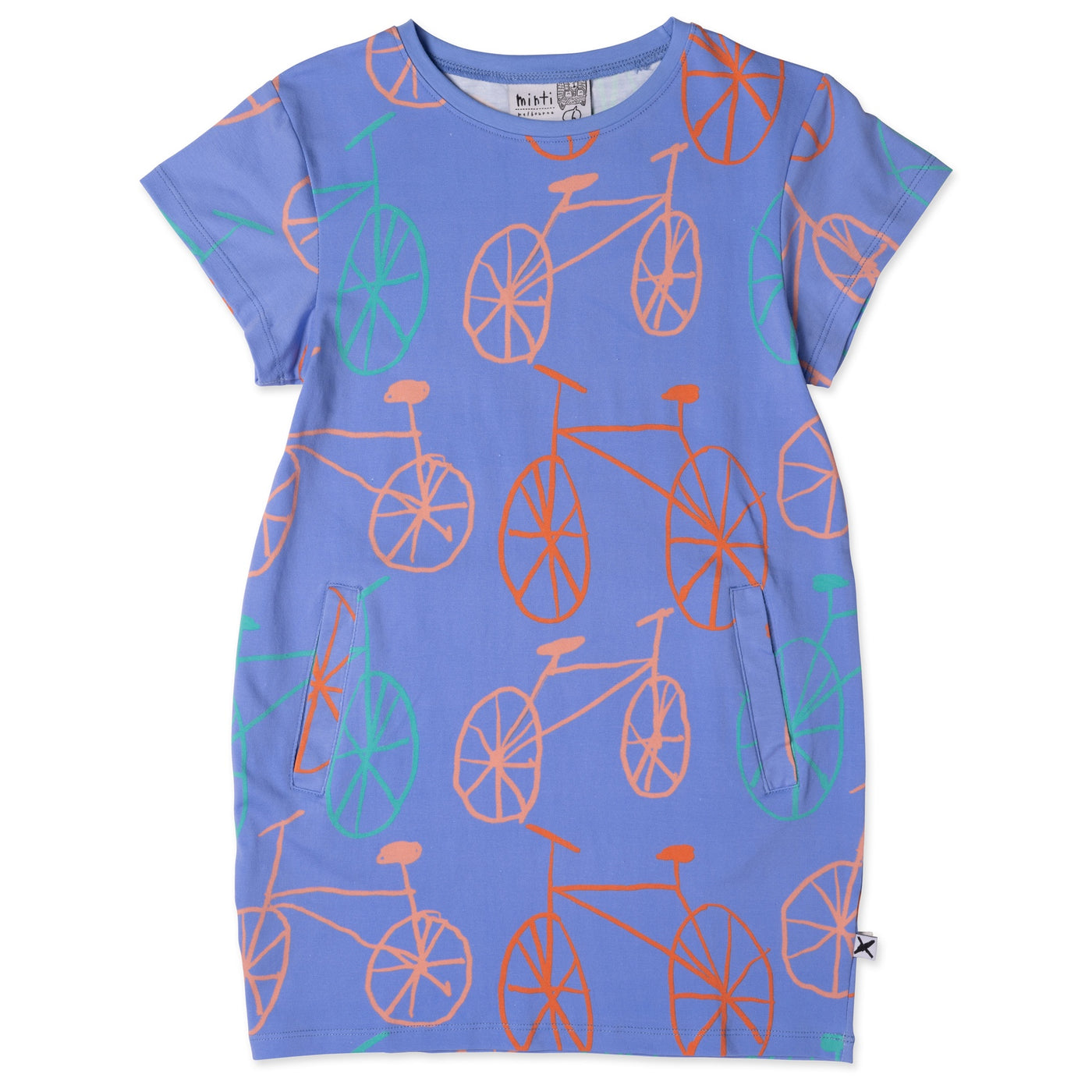 Girls Bikes Dress - Bright Cornflower
