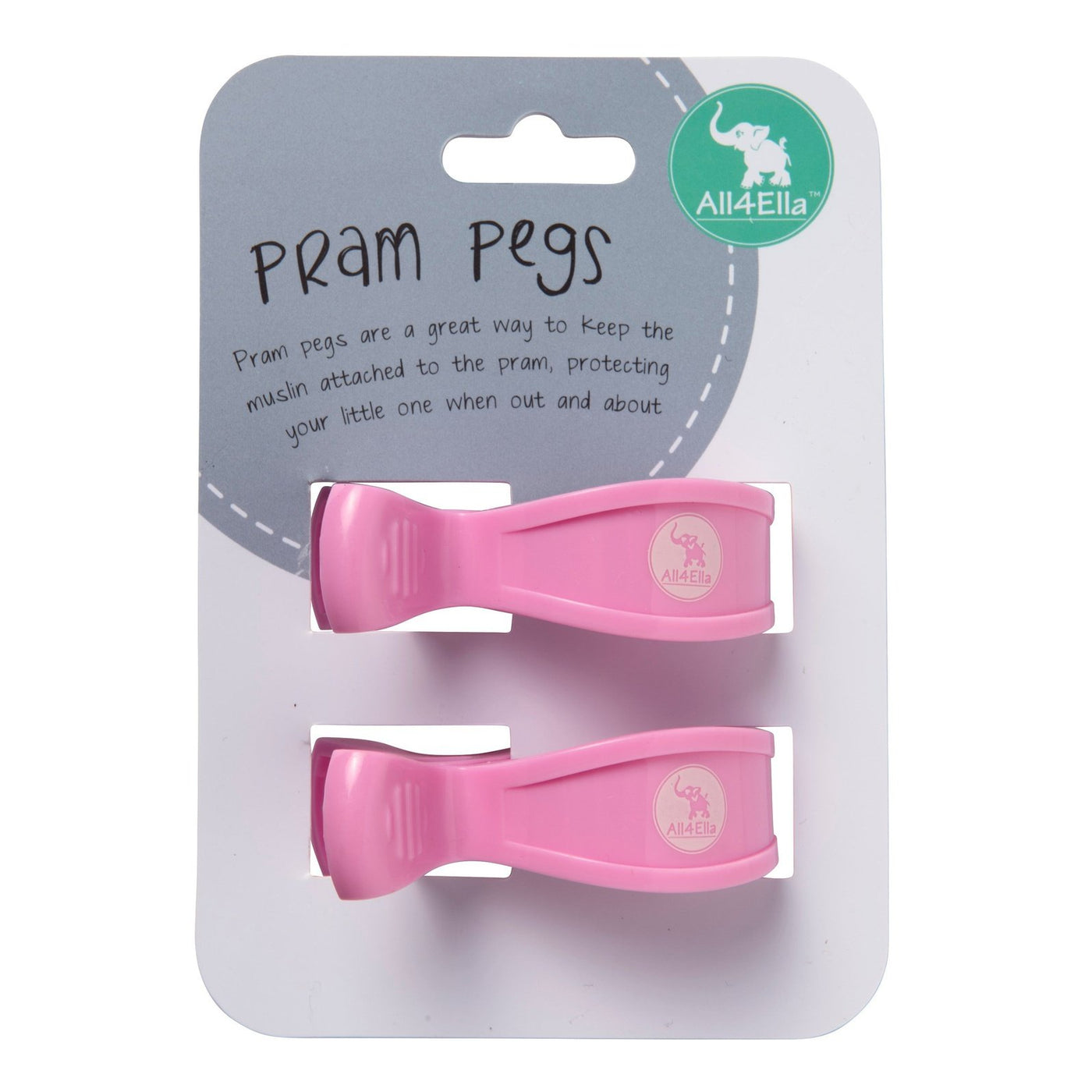 2 Pack Pegs - Pastel Pink