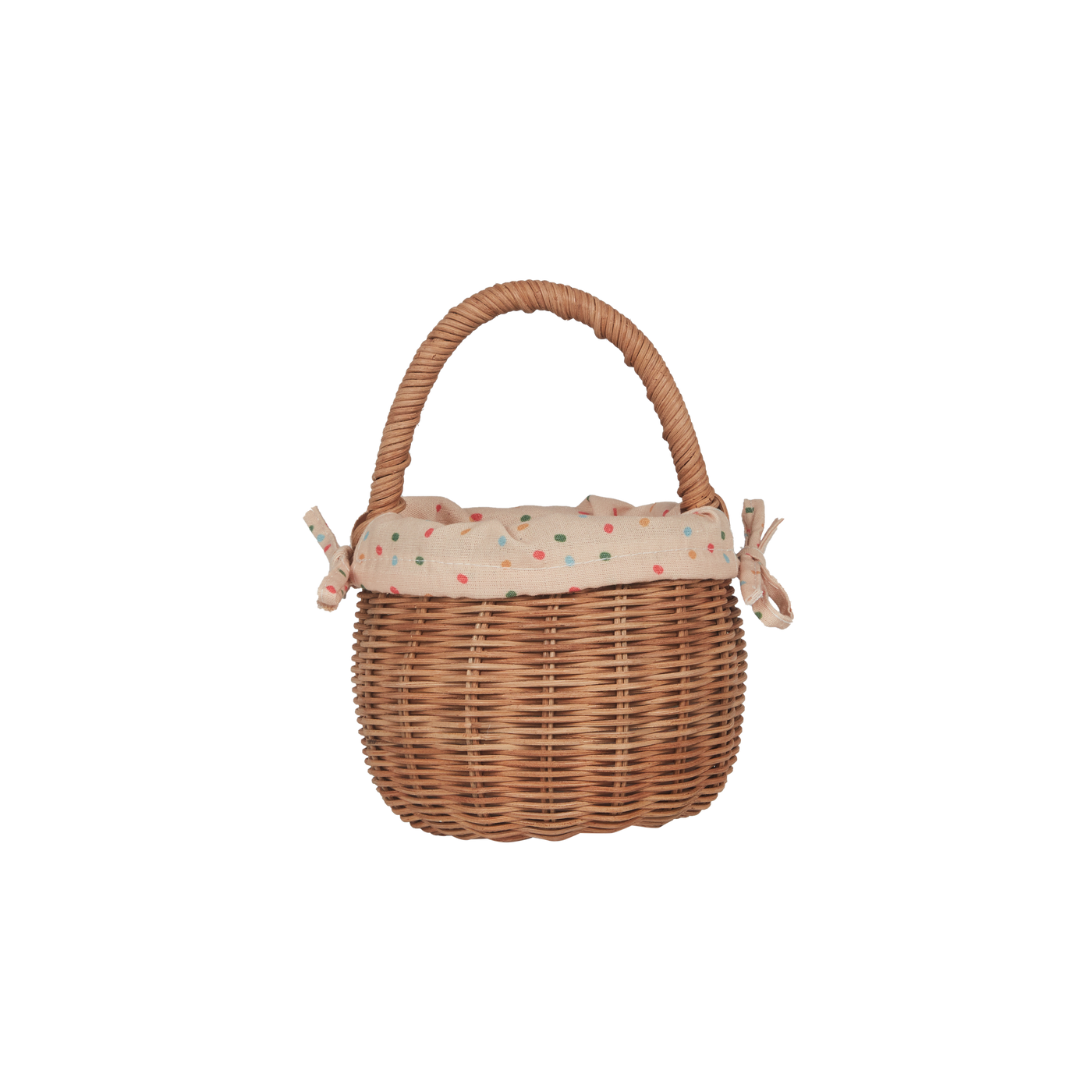 Rattan Berry Basket With Lining - Gumdrop