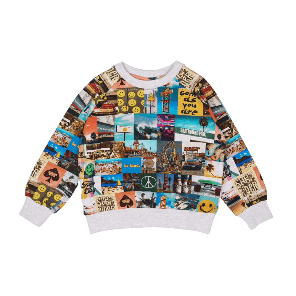 ROCK YOUR BABY | Boys Grey Collage Sweatshirt