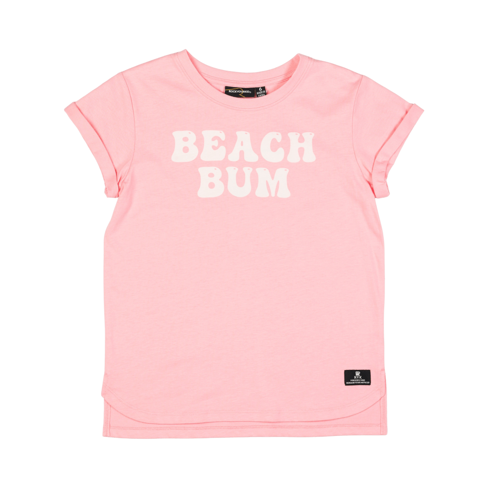 Girls Pink Beach Bums T-Shirt Boxy Fit