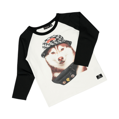 Boys rock your baby Rock N Roll Dog Long Sleeve Boxy Fit T-Shirt