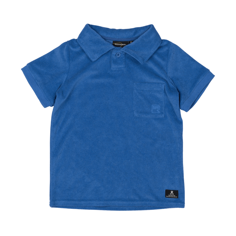 Boys Blue Terry Towelling Polo