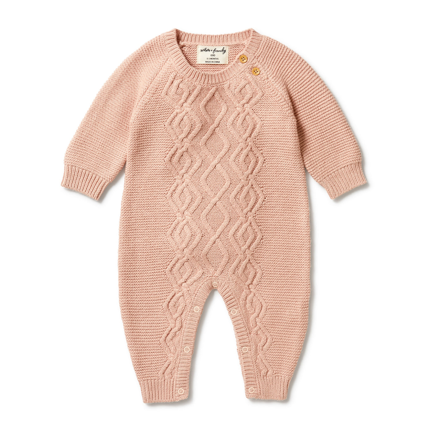 Rose Knitted Cable Growsuit