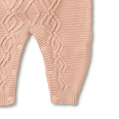 Rose Knitted Cable Growsuit
