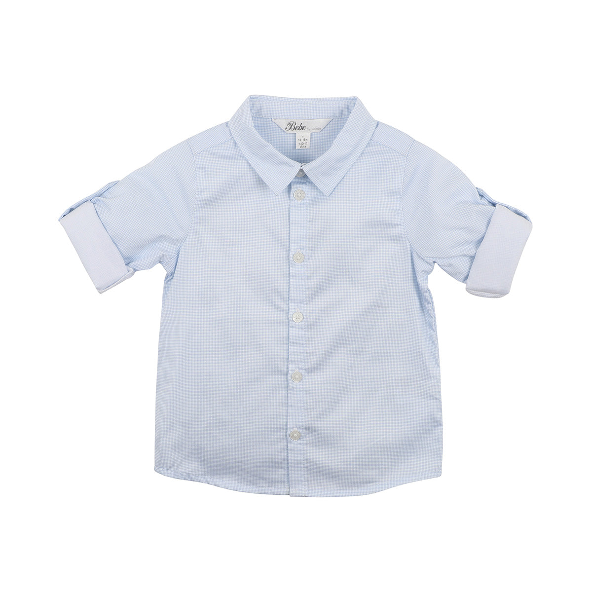 Baby Boys Edward LS Shirt - Blue Check