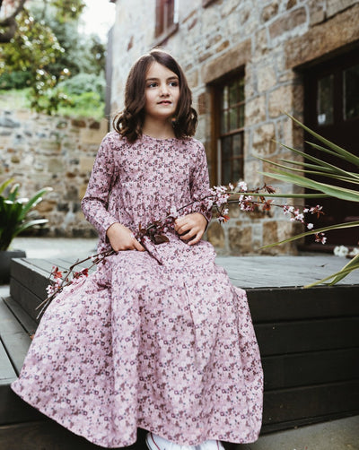PEGGY | Girls Kingston Dress - Rose Ditzy Floral