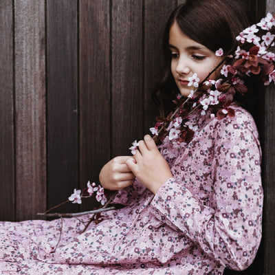 PEGGY | Girls Kingston Dress - Rose Ditzy Floral